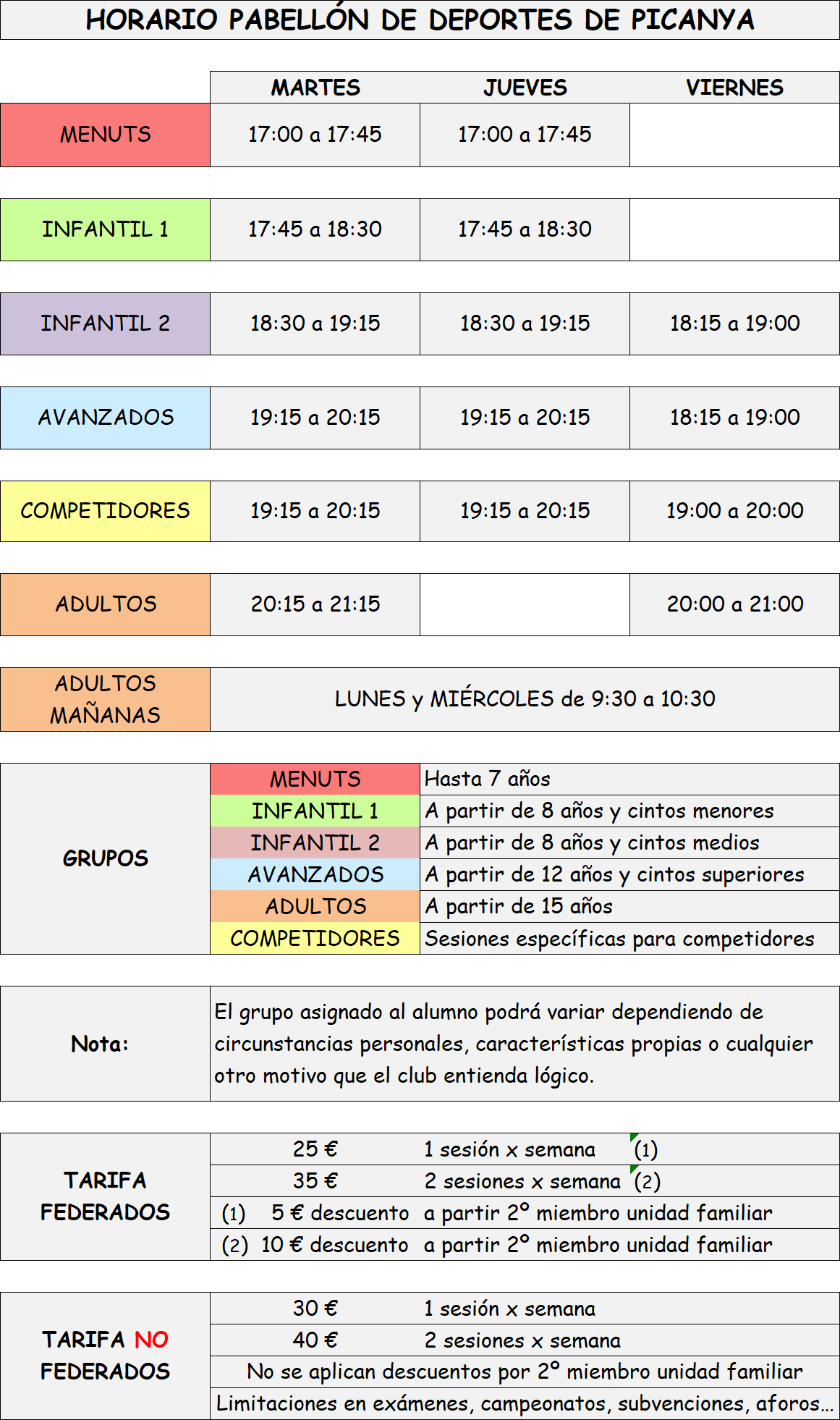 horario pabellon picanya